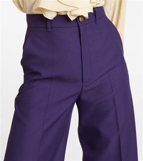 gucci tailored pants women|gucci wide leg pants.